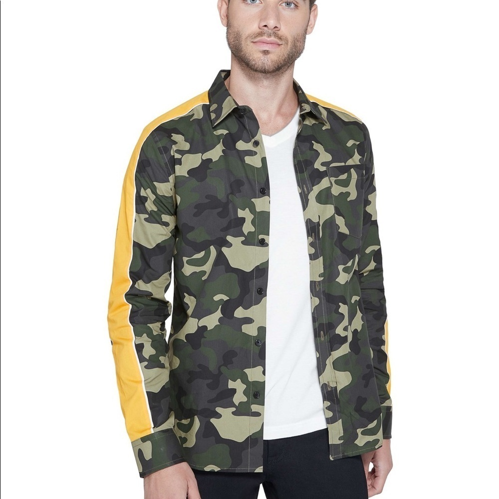 New GUESS Men’s Frankie Camo Shirt SZ M